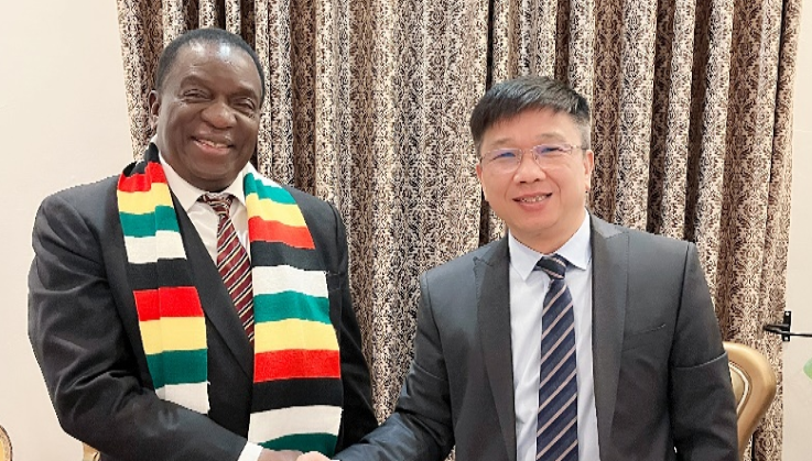 津巴布韦总统亲切会见yy易游资源集团董事长王平卫